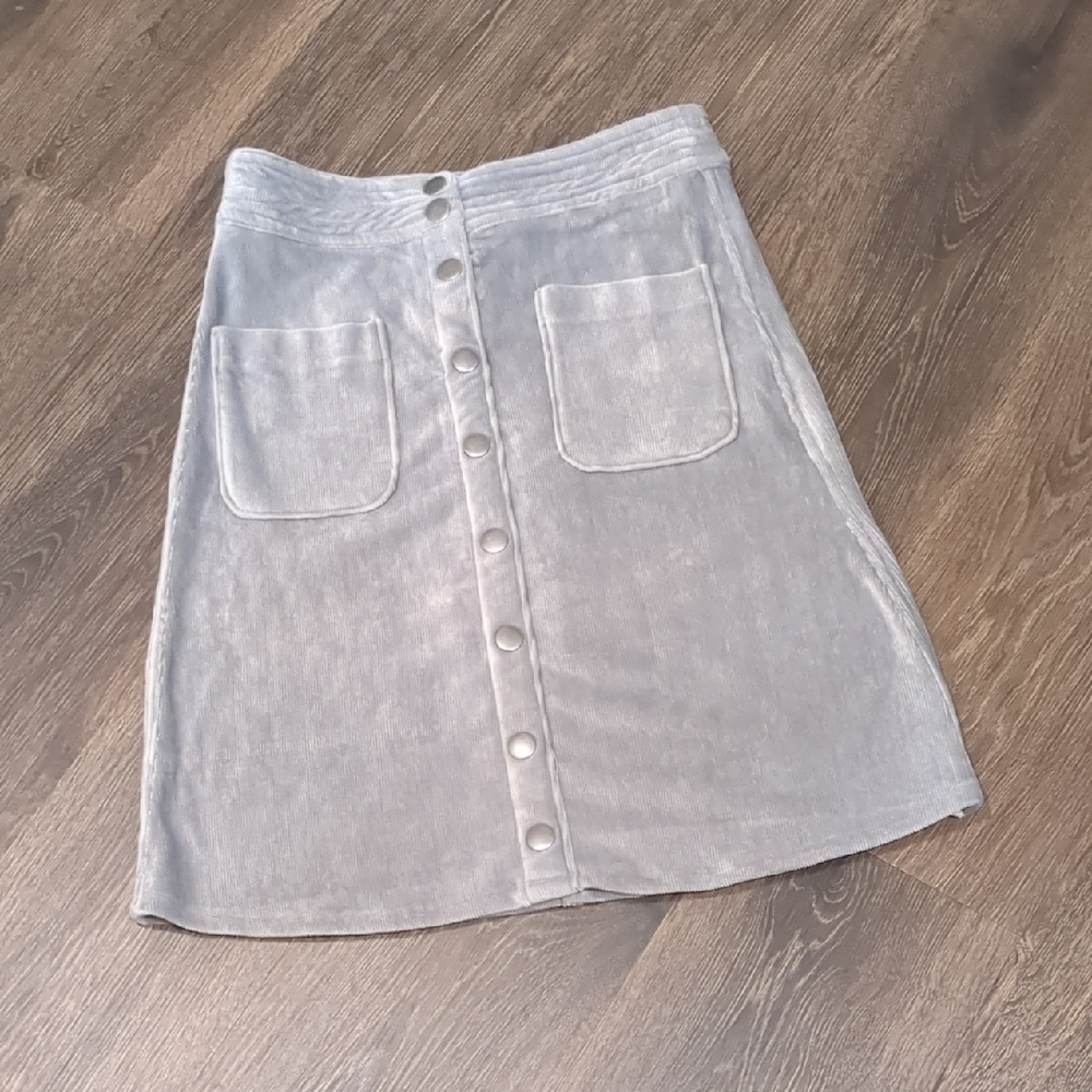 Agnes & Dora Light Gray A-Line Skirt with Pockets